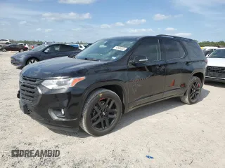 2021 Chevrolet Traverse Premier with VIN 1GNERKKW0MJ155132, listed as a Copart auction lot 53668635 with 91,501 mi miles and Salvage title. Bid and sale history available at DreamBid. Image 1.