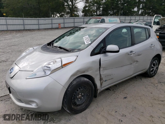 2015 Nissan LEAF SV with VIN 1N4AZ0CPXFC301438, listed as a Copart auction lot 67907973 with 91,132 mi miles. Bid and sale history available at carsss.com. Image 1.