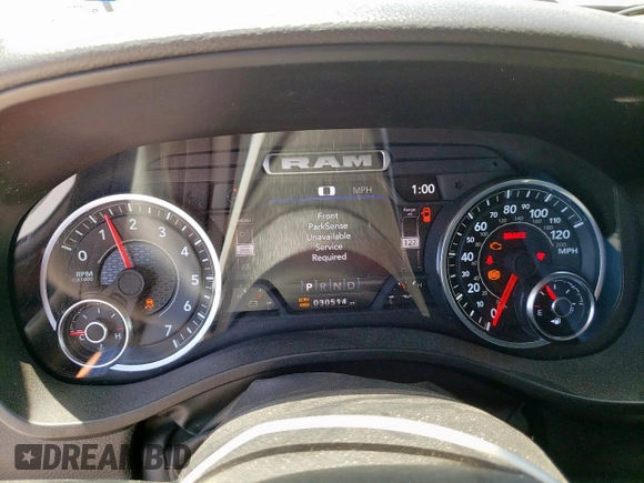 2023 Ram 1500 Big Horn with VIN 1C6SRFFT7PN698730, listed as a Copart auction lot 56967445 with 30,514 mi miles and Salvage title. Bid and sale history available at DreamBid. Image 9.