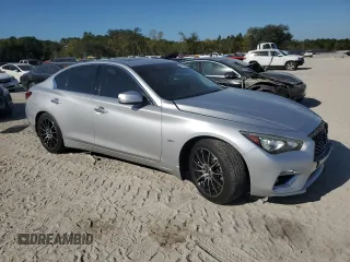 2019 Infiniti Q50 Signature Edition with VIN JN1EV7AP7KM518388, listed as a Copart auction lot 49925335 with 78,458 mi miles and Salvage Title. Bid and sale history available at DreamBid. Image 4.