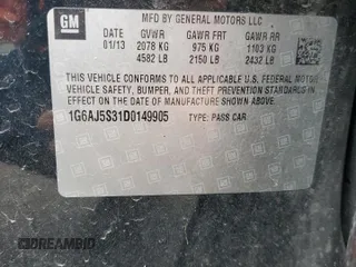 2013 Cadillac ATS Performance z VIN 1G6AJ5S31D0149905, wystawiony jako Copart lot #57776605 z przebiegiem 137 212 mil mil oraz Tytuł czysty. Historia ofert i sprzedaży dostępna na DreamBid. Obrazek 13.