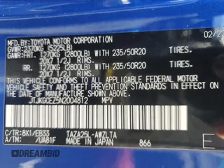 2022 Lexus NX with VIN JTJKGCEZ5N2004812, listed as a Copart auction lot 44496485 with 35,855 mi miles and Non Repairable. Bid and sale history available at carsss.com. Image 14.
