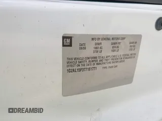 2007 Pontiac G5 z VIN 1G2AL15F377161771, wystawiony jako IAAI lot #42449326 z przebiegiem Nie podano mil oraz . Historia ofert i sprzedaży dostępna na DreamBid. Obrazek 9.