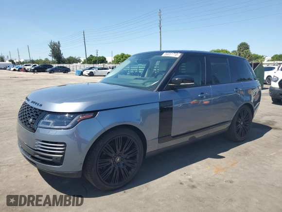 2020 Land Rover Range Rover P525 HSE with VIN SALGS2SE2LA414448, listed as a Copart auction lot 56851715 with 40,748 mi miles and Salvage title. Bid and sale history available at DreamBid. Image 1.