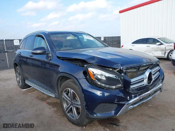 2019 Mercedes-Benz GLC with VIN WDC0G4JB7KF669430, listed as a IAAI auction lot 41483348 with 74,543 mi miles. Bid and sale history available at carsss.com. Image 1.