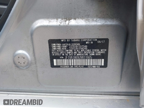 2018 Subaru WRX с VIN JF1VA1A69J9811665, выставлен на аукционе IAAI как лот 42225706 с пробегом 65 359 миль миль и . История ставок и продаж доступна на DreamBid. Изображение 9.