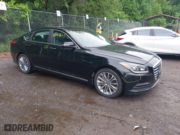 2017 Genesis G80 3.8L with VIN KMHGN4JE0HU171817, listed as a IAAI auction lot 42247623 with 93,048 mi miles and . Bid and sale history available at DreamBid. Image 1.