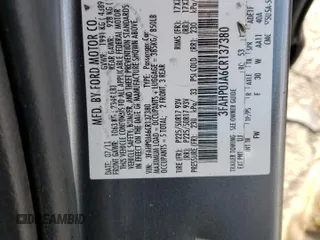2012 Ford Fusion SEL with VIN 3FAHP0JA6CR137380, listed as a Copart auction lot 83534014 with Not provided miles and Salvage title. Bid and sale history available at DreamBid. Image 13.