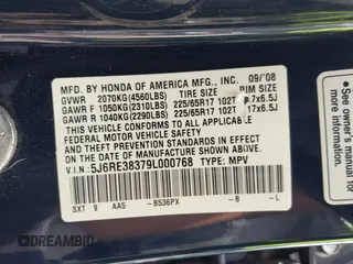 2009 Honda CR-V LX z VIN 5J6RE38379L000768, wystawiony jako IAAI lot #42324337 z przebiegiem 196 832 mil mil oraz . Historia ofert i sprzedaży dostępna na DreamBid. Obrazek 9.
