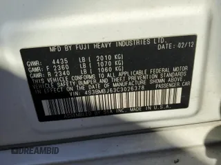 2012 Subaru Legacy Limited z VIN 4S3BMBJ63C3026378, wystawiony jako Copart lot #72647964 z przebiegiem 165 887 mil mil oraz Szkoda całkowita • Salvage title. Historia ofert i sprzedaży dostępna na DreamBid. Obrazek 12.
