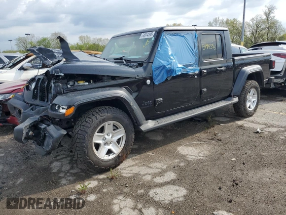 2020 Jeep Gladiator Sport S with VIN 1C6JJTAG6LL175653, listed as a Copart auction lot 54914395 with 62,065 mi miles and Salvage title. Bid and sale history available at DreamBid. Image 1.