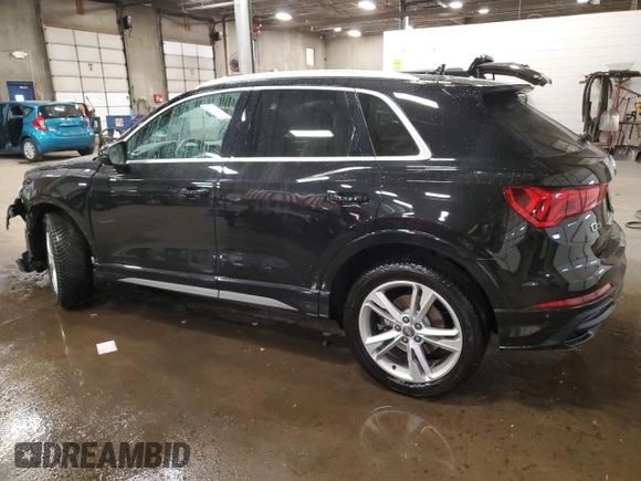 2020 Audi Q3 S line Prestige with VIN WA1FECF37L1009611, listed as a Copart auction lot 79943614 with 64,996 mi miles and Salvage Title. Bid and sale history available at carsss.com. Image 2.