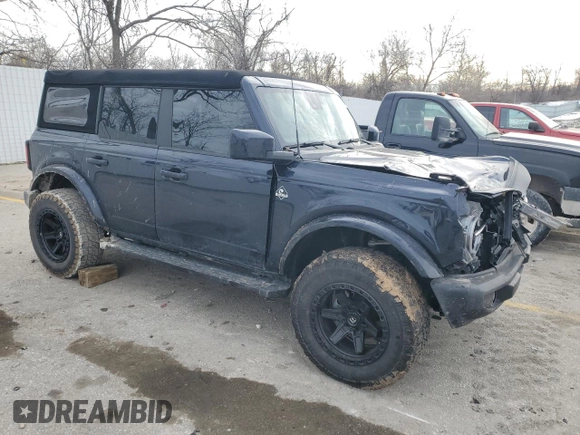 2021 Ford Bronco with VIN 1FMDE5BH6MLA73604, listed as a Copart auction lot 89152995 with 42,118 mi miles and Salvage Title. Bid and sale history available at DreamBid. Image 4.
