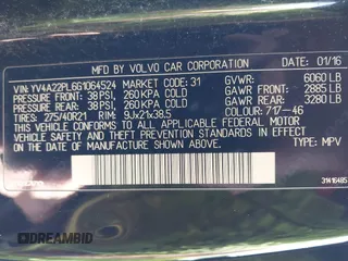 2016 Volvo XC90 T6 Inscription with VIN YV4A22PL6G1064524, listed as a IAAI auction lot 41795921 with 111,483 mi miles. Bid and sale history available at carsss.com. Image 9.