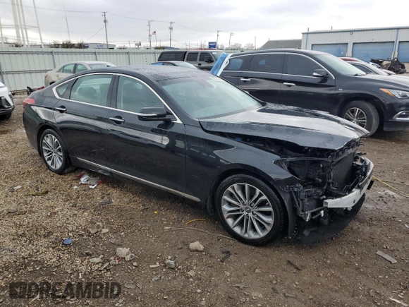 2017 Genesis G80 3.8L with VIN KMHGN4JE9HU175851, listed as a Copart auction lot 50751995 with 97,300 mi miles and Salvage title. Bid and sale history available at DreamBid. Image 4.