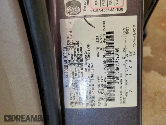 2012 Ford Fusion SE z VIN 3FAHP0HA1CR320160, wystawiony jako Copart lot #57597615 z przebiegiem 142 938 mil mil oraz Szkoda całkowita • Salvage title. Historia ofert i sprzedaży dostępna na DreamBid. Obrazek 12.