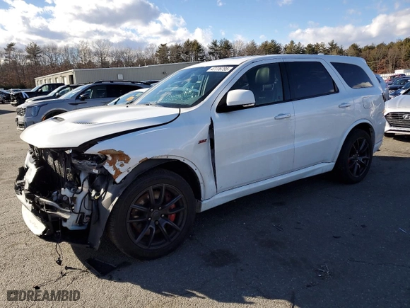 2018 Dodge Durango SRT with VIN 1C4SDJGJ7JC366586, listed as a Copart auction lot 47776795 with 72,574 mi miles and Salvage Title. Bid and sale history available at carsss.com. Image 1.
