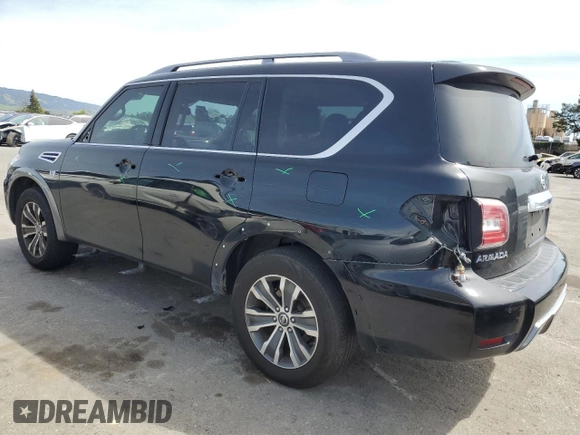 2019 Nissan Armada SL with VIN JN8AY2ND6K9092402, listed as a Copart auction lot 50261495 with 0 mi miles and Salvage Title. Bid and sale history available at carsss.com. Image 2.