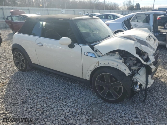 2011 MINI Cooper Convertible s with VIN WMWZP3C51BTX84327, listed as a Copart auction lot 46111435 with 0 mi miles and Salvage Title. Bid and sale history available at carsss.com. Image 4.