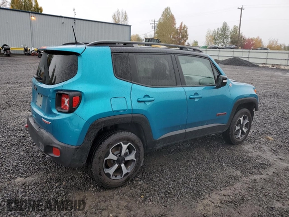 2022 Jeep Renegade Trailhawk with VIN ZACNJDC13NPN65405, listed as a Copart auction lot 78290924 with 29,195 mi miles and Salvage Title. Bid and sale history available at DreamBid. Image 3.