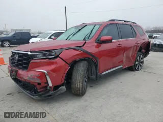 2023 Honda Pilot Elite with VIN 5FNYG1H87PB016383, listed as a Copart auction lot 43876635 with 0 mi miles and Salvage Title. Bid and sale history available at carsss.com. Image 1.