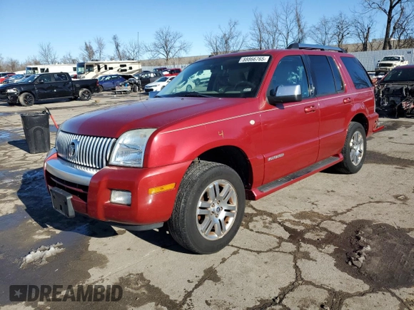 2009 Mercury Mountaineer Premier with VIN 4M2EU38E89UJ03002, listed as a Copart auction lot 88866765 with 106,779 mi miles and Salvage Title. Bid and sale history available at carsss.com. Image 1.