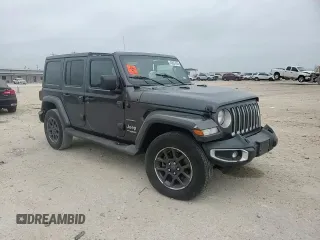 2020 Jeep Wrangler Unlimited Sahara with VIN 1C4HJXENXLW148140, listed as a Copart auction lot 43897435 with 104,411 mi miles and Salvage Title. Bid and sale history available at carsss.com. Image 11.