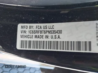 2023 Ram 1500 Big Horn with VIN 1C6SRFBT6PN535430, listed as a IAAI auction lot 41875399 with 40,015 mi miles. Bid and sale history available at carsss.com. Image 9.