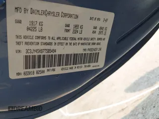2007 Chrysler PT Cruiser with VIN 3C3JY45X97T585494, listed as a IAAI auction lot 42391964 with 61,571 mi miles and . Bid and sale history available at DreamBid. Image 9.