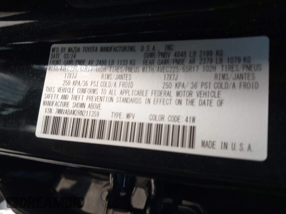 2024 Mazda CX-50 S Select with VIN 7MMVABAM2RN211359, listed as a IAAI auction lot 41395524 with 5,580 mi miles and . Bid and sale history available at DreamBid. Image 9.