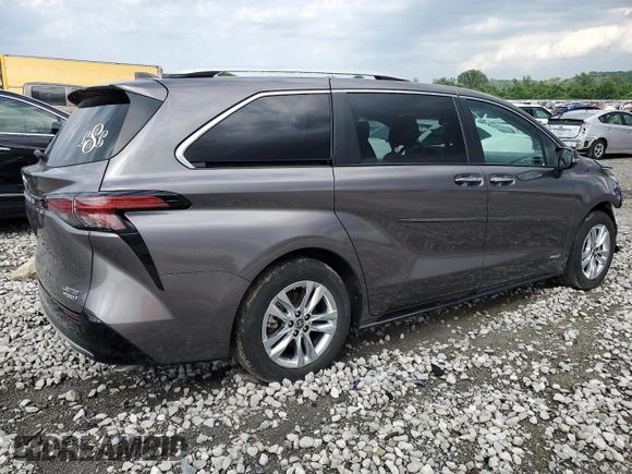2021 Toyota Sienna Limited z VIN 5TDZRKEC6MS039819, wystawiony jako Copart lot #56318785 z przebiegiem Nie podano mil oraz Szkoda całkowita • Salvage title. Historia ofert i sprzedaży dostępna na DreamBid. Obrazek 3.