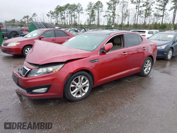 2013 Kia Optima EX with VIN 5XXGN4A7XDG162516, listed as a IAAI auction lot 38488668 with 200,026 mi miles and . Bid and sale history available at carsss.com. Image 2.