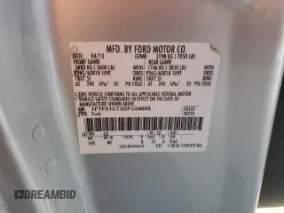 2013 Ford F-150 XL with VIN 1FTFX1CTXDFC04695, listed as a Copart auction lot 44914465 with 163,233 mi miles and Salvage Title. Bid and sale history available at carsss.com. Image 12.