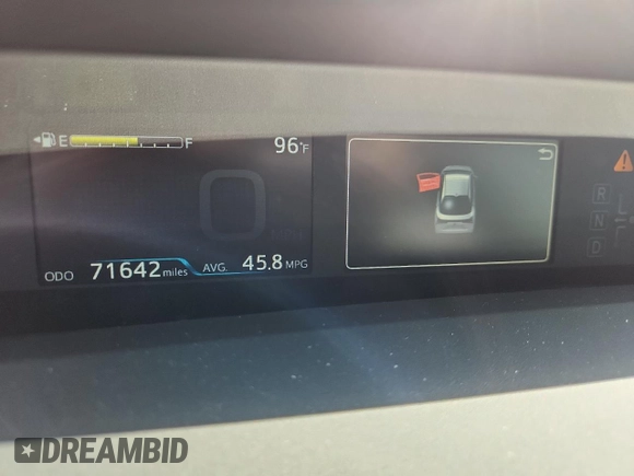 2019 Toyota Prius LE with VIN JTDL9RFUXK3006522, listed as a Copart auction lot 60734205 with 71,642 mi miles and Salvage title. Bid and sale history available at DreamBid. Image 9.