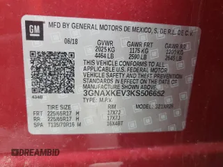 2019 Chevrolet Equinox LT with VIN 3GNAXKEV3KS506652, listed as a Copart auction lot 56591725 with 103,896 mi miles and Salvage title. Bid and sale history available at DreamBid. Image 14.