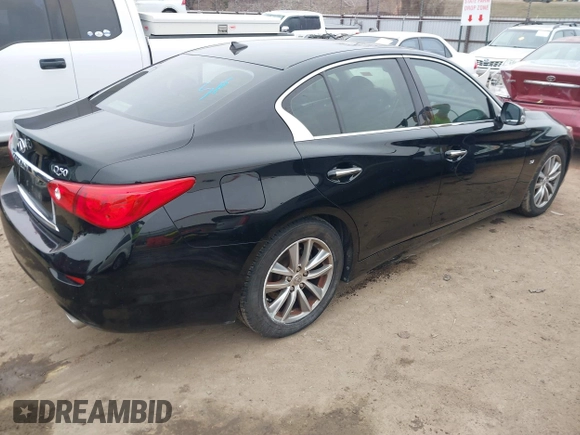 2014 Infiniti Q50 with VIN JN1BV7AP7EM691187, listed as a IAAI auction lot 41535773 with 82,148 mi miles and . Bid and sale history available at DreamBid. Image 4.
