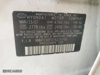 2007 Hyundai Azera SE with VIN KMHFC46F47A216700, listed as a Copart auction lot 64715524 with 117,819 mi miles and Salvage Title. Bid and sale history available at carsss.com. Image 12.