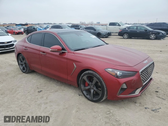 2019 Genesis G70 Advanced with VIN KMTG34LE2KU017271, listed as a Copart auction lot 45771455 with 114,707 mi miles and Salvage title. Bid and sale history available at DreamBid. Image 4.