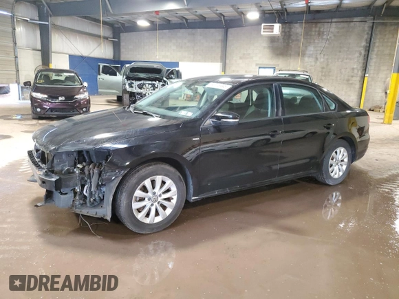 2014 Volkswagen Passat S with VIN 1VWAT7A39EC079877, listed as a Copart auction lot 64718995 with 93,591 mi miles and Salvage title. Bid and sale history available at DreamBid. Image 1.