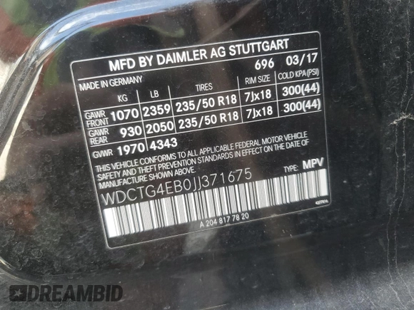 2018 Mercedes-Benz GLA 250 z VIN WDCTG4EB0JJ371675, wystawiony jako Copart lot #71717674 z przebiegiem 90 511 mil mil oraz Szkoda całkowita • Salvage title. Historia ofert i sprzedaży dostępna na DreamBid. Obrazek 14.