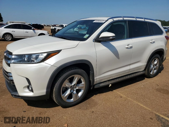 2019 Toyota Highlander Limited z VIN 5TDYZRFH5KS332655, wystawiony jako Copart lot #53369445 z przebiegiem 101 972 mil mil oraz Szkoda całkowita • Salvage title. Historia ofert i sprzedaży dostępna na DreamBid. Obrazek 1.