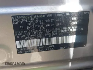 2023 Toyota RAV4 Hybrid XLE with VIN 4T3RWRFV4PU096816, listed as a IAAI auction lot 42546734 with 16,080 mi miles and . Bid and sale history available at DreamBid. Image 9.