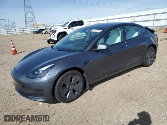 2023 Tesla Model 3 with VIN 5YJ3E1EA8PF648073, listed as a Copart auction lot 49284775 with 20,498 mi miles and Salvage Title. Bid and sale history available at DreamBid. Image 1.