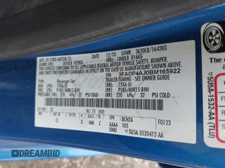 2011 Ford Fiesta S with VIN 3FADP4AJ0BM165922, listed as a IAAI auction lot 42174283 with Not provided miles and . Bid and sale history available at DreamBid. Image 9.