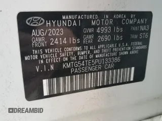 2023 Genesis G70 3.3T with VIN KMTG54TE5PU133386, listed as a Copart auction lot 84172474 with 7,860 mi miles and Salvage title. Bid and sale history available at DreamBid. Image 12.