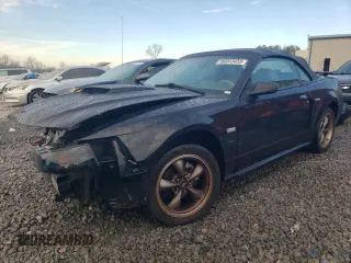2003 Ford Mustang GT Deluxe with VIN 1FAFP45X93F421743, listed as a Copart auction lot 88043455 with 142,152 mi miles and Salvage Title. Bid and sale history available at carsss.com. Image 1.