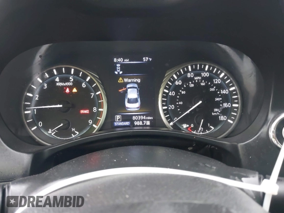 2018 Infiniti Q50 Luxe with VIN JN1EV7AP9JM362191, listed as a IAAI auction lot 41777017 with 80,394 mi miles and . Bid and sale history available at carsss.com. Image 7.