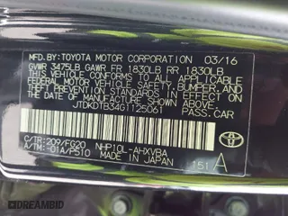 2016 Toyota Prius c One with VIN JTDKDTB34G1125061, listed as a IAAI auction lot 41866419 with 50,617 mi miles. Bid and sale history available at carsss.com. Image 9.