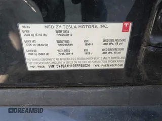2014 Tesla Model S 60 z VIN 5YJSA1H19EFP45024, wystawiony jako IAAI lot #41960222 z przebiegiem 108 573 mil mil oraz . Historia ofert i sprzedaży dostępna na DreamBid. Obrazek 9.
