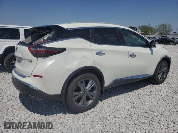 2024 Nissan Murano Platinum z VIN 5N1AZ2DS8RC119259, wystawiony jako Copart lot #52637325 z przebiegiem 512 mil mil oraz Szkoda całkowita • Salvage title. Historia ofert i sprzedaży dostępna na DreamBid. Obrazek 3.